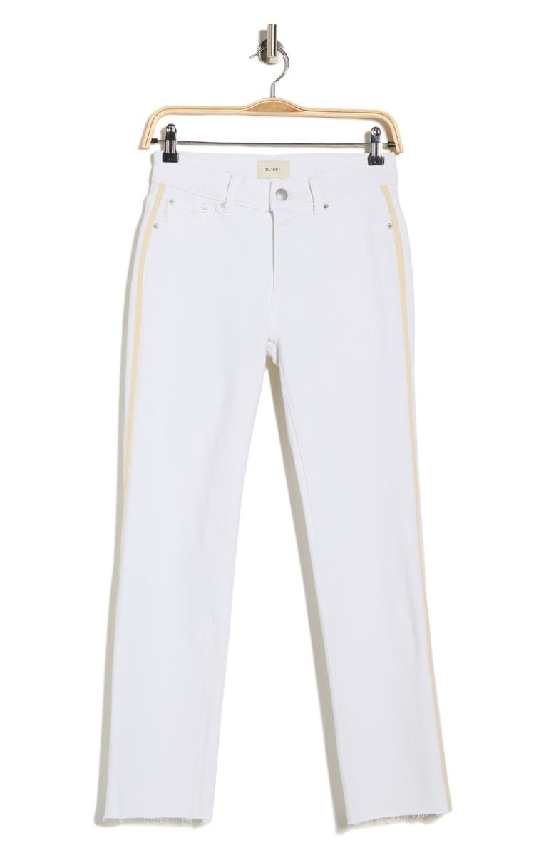 DL1961 Mara Ankle Straight Leg Jeans, Alternate, color, White Stripe