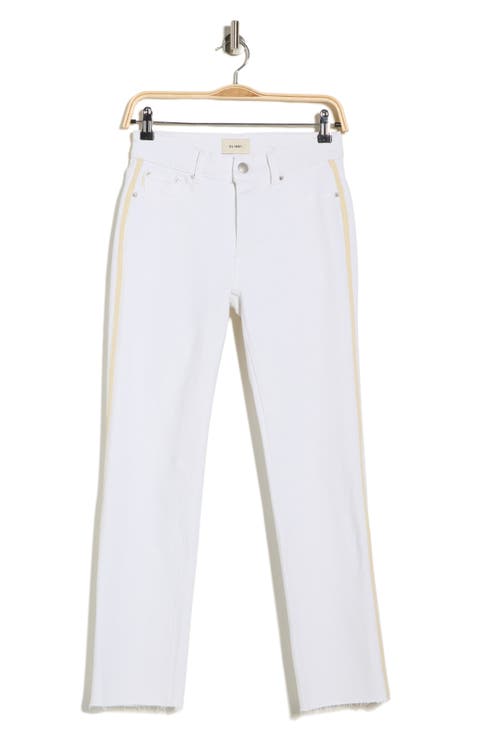 Mara Ankle Straight Leg Jeans (White Stripe)