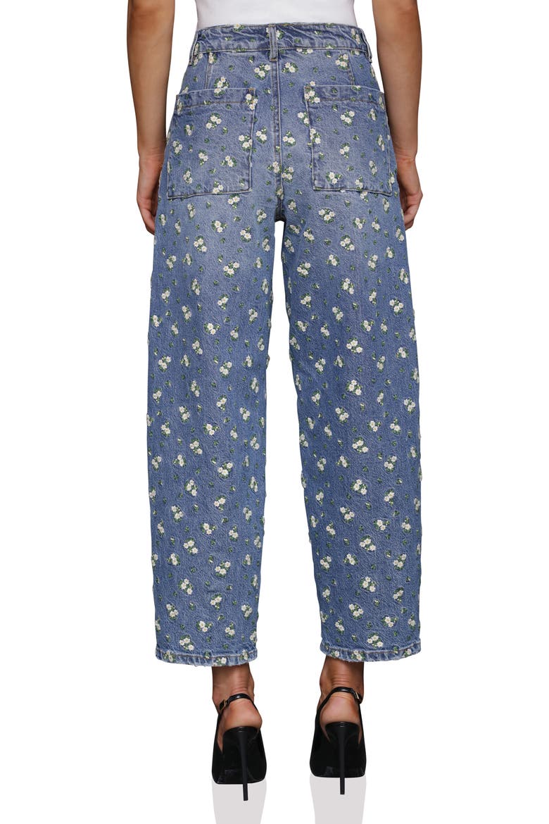Embroidered Barrel Leg Jeans, Alternate, color, CAFE WASH