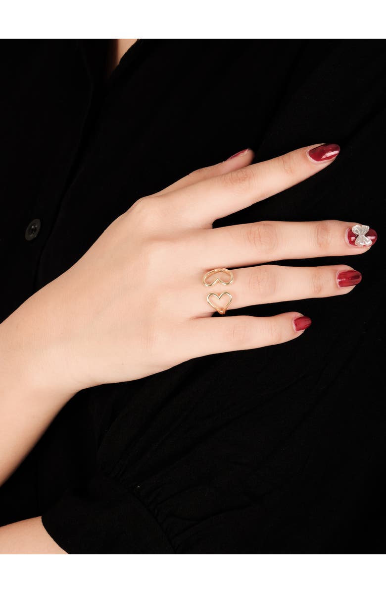 DEVATA Couple Heart Ring in 14K Gold, Alternate, color, Yellow Gold