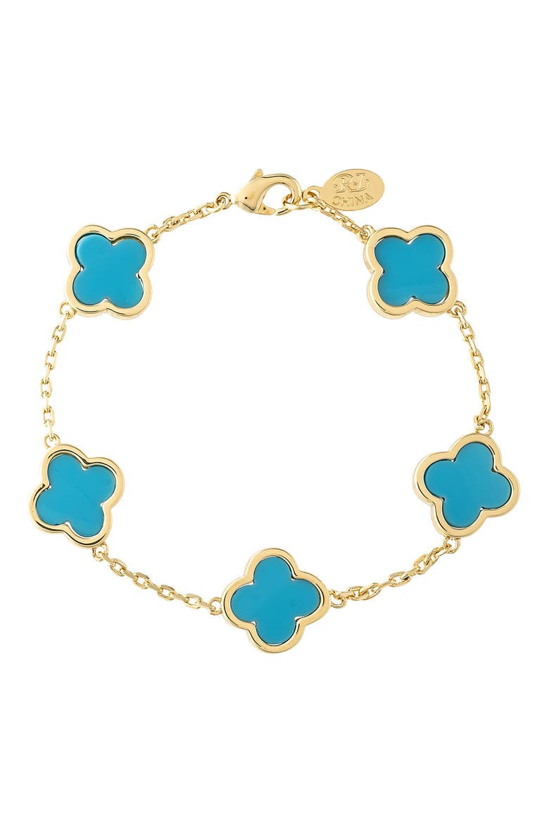 Flower Station Bracelet, Main, color, TURQUOISE