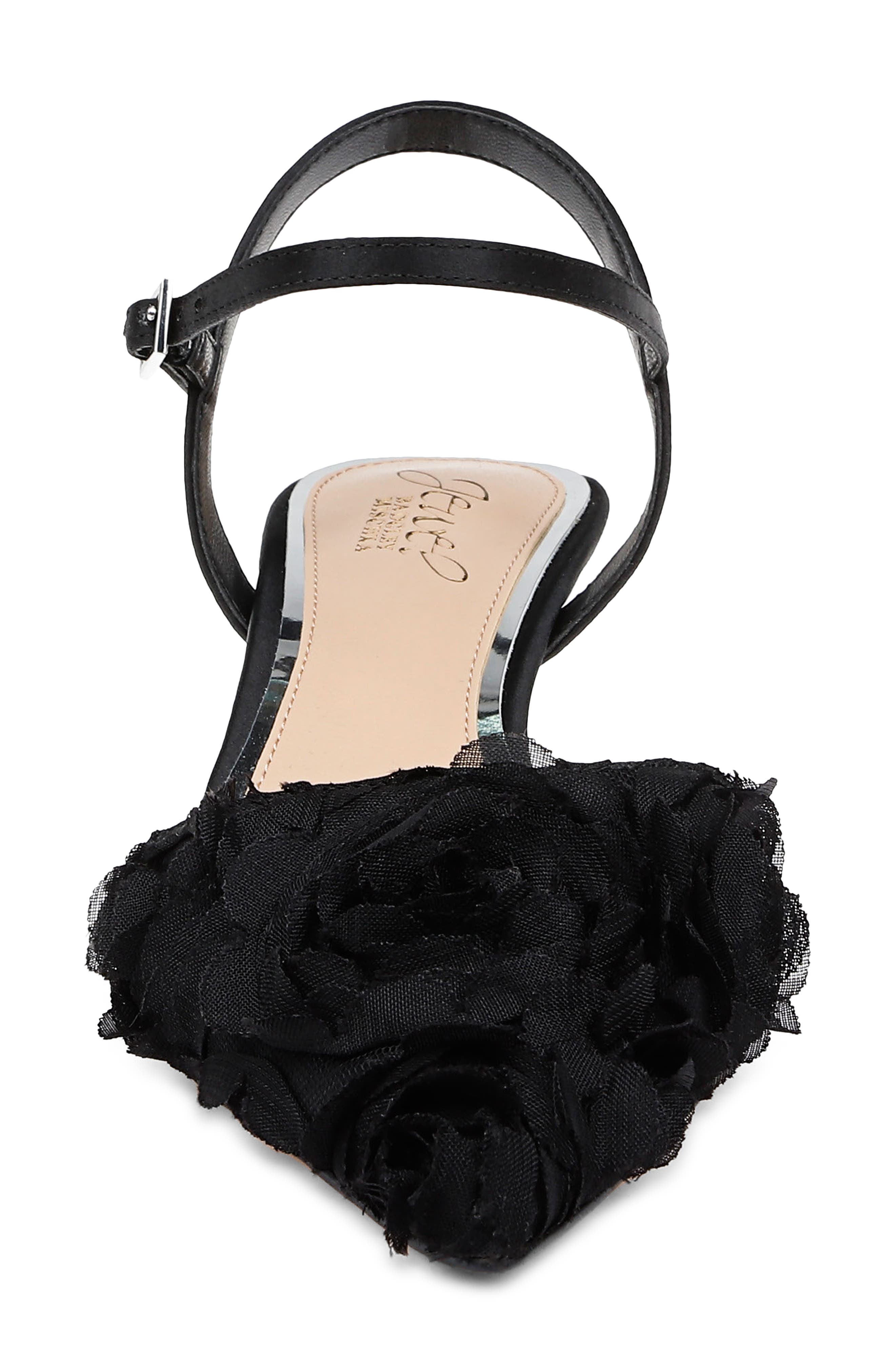 Jewel Badgley Mischka Selene Pointed Toe Pump, Alternate, color, Black/ Black