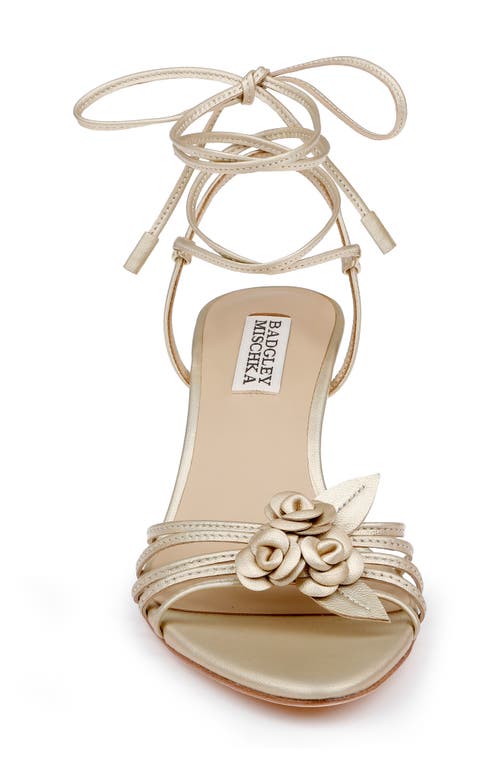 Shop Badgley Mischka Collection Darlyn Ankle Wrap Sandal In Gold Leather