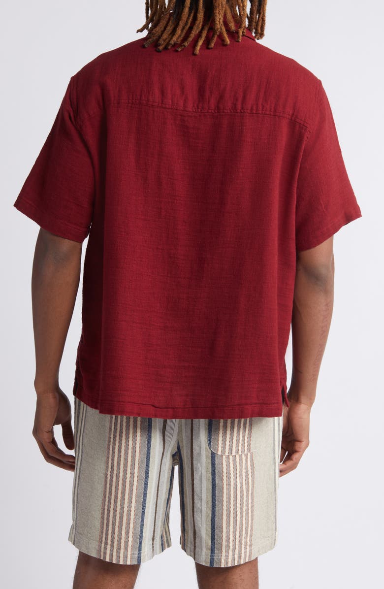 BDG Urban Outfitters Crinkle Cotton Gauze Camp Shirt, Alternate, color,