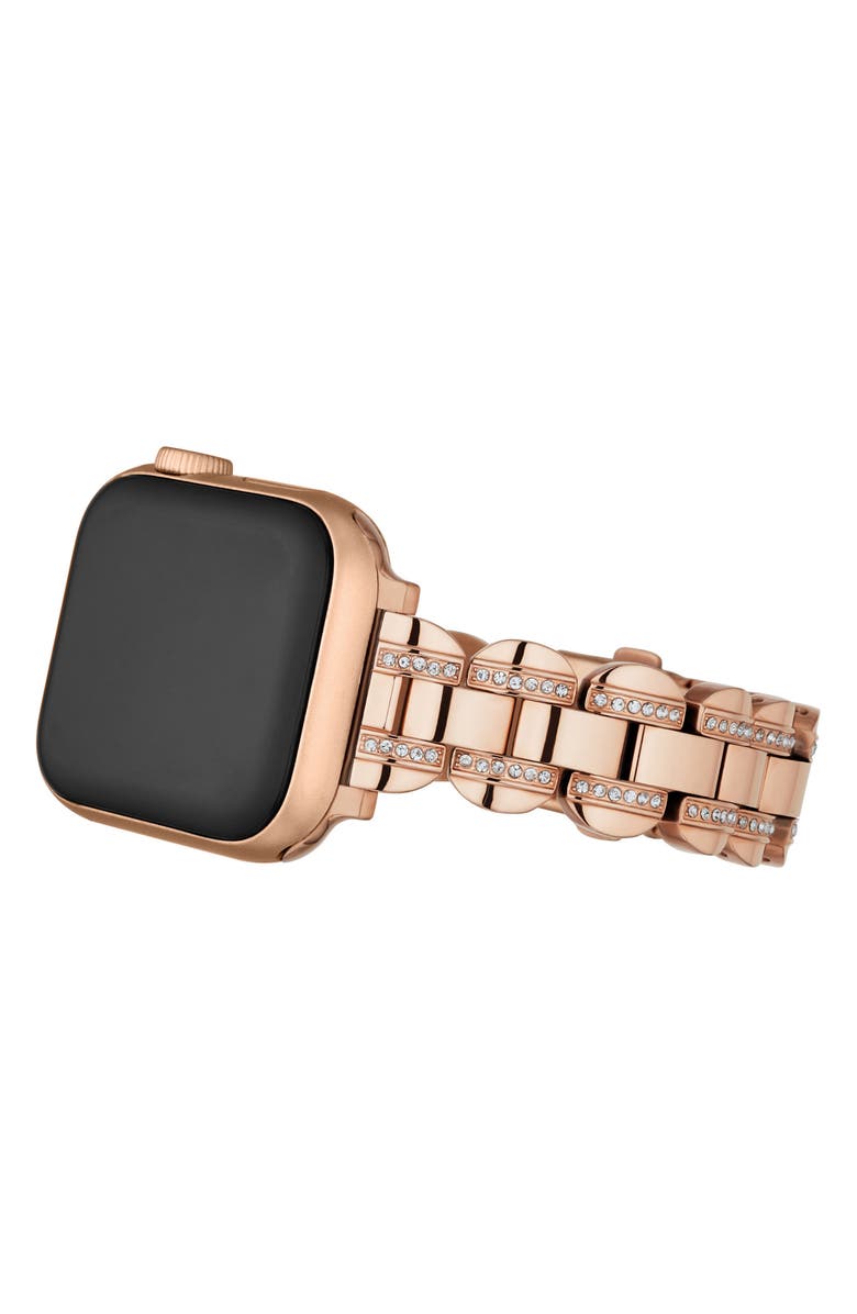 Kate Spade New York scallop 16mm Apple Watch<sup>®</sup> pavé bracelet watchband, Alternate, color, Rose Gold