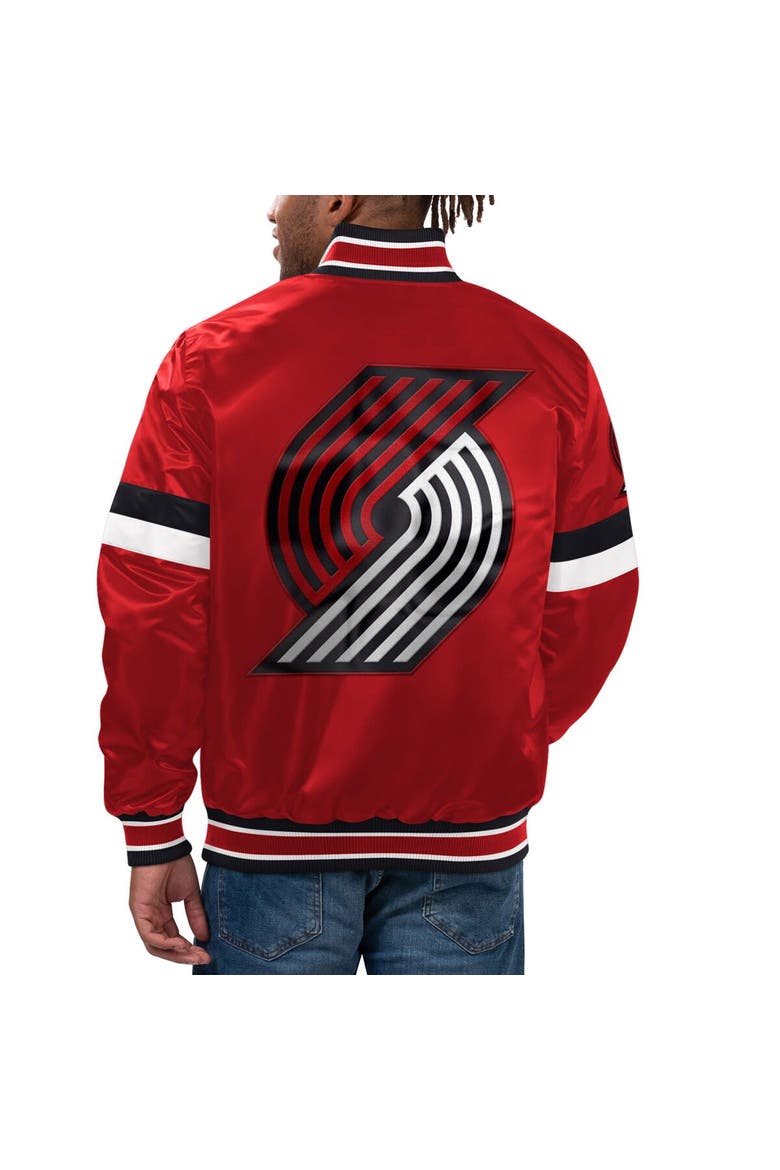 Men's Starter Red Portland Trail Blazers Home Game Satin Full-Snap Varsity Jacket, Alternate, color, Red