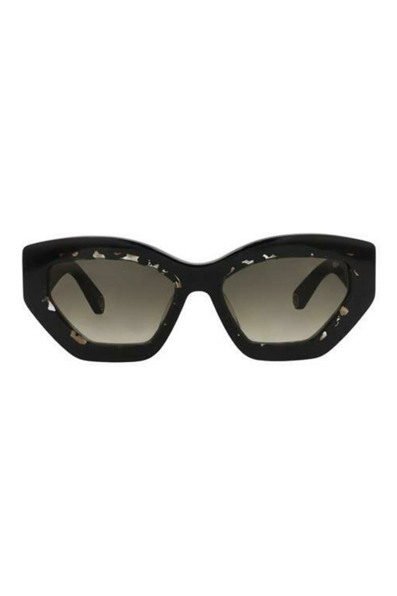55mm Cat Eye Sunglasses, Main, color, BLACK BLACK GREEN
