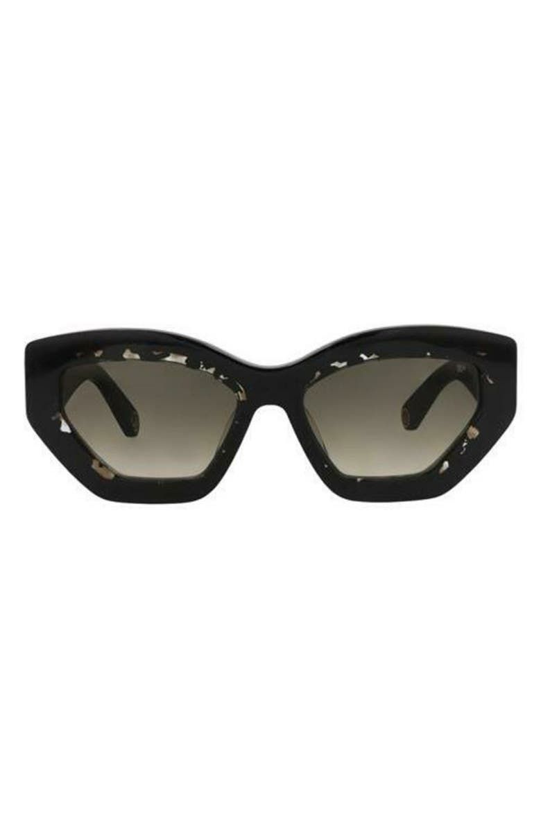 PHILIPP PLEIN 55mm Cat Eye Sunglasses, Main, color, Black Black Green