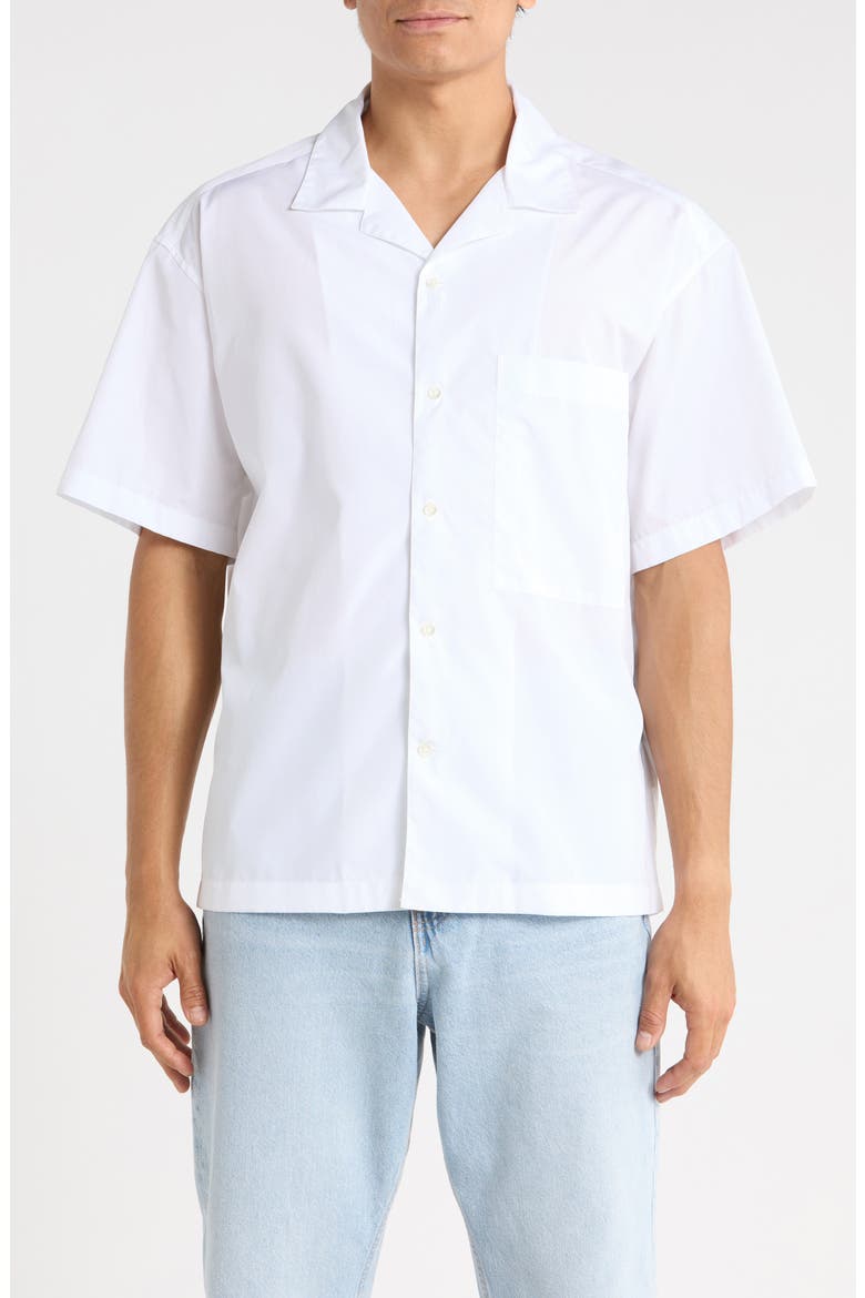 Cotton Camp Shirt, Main, color, WHITE