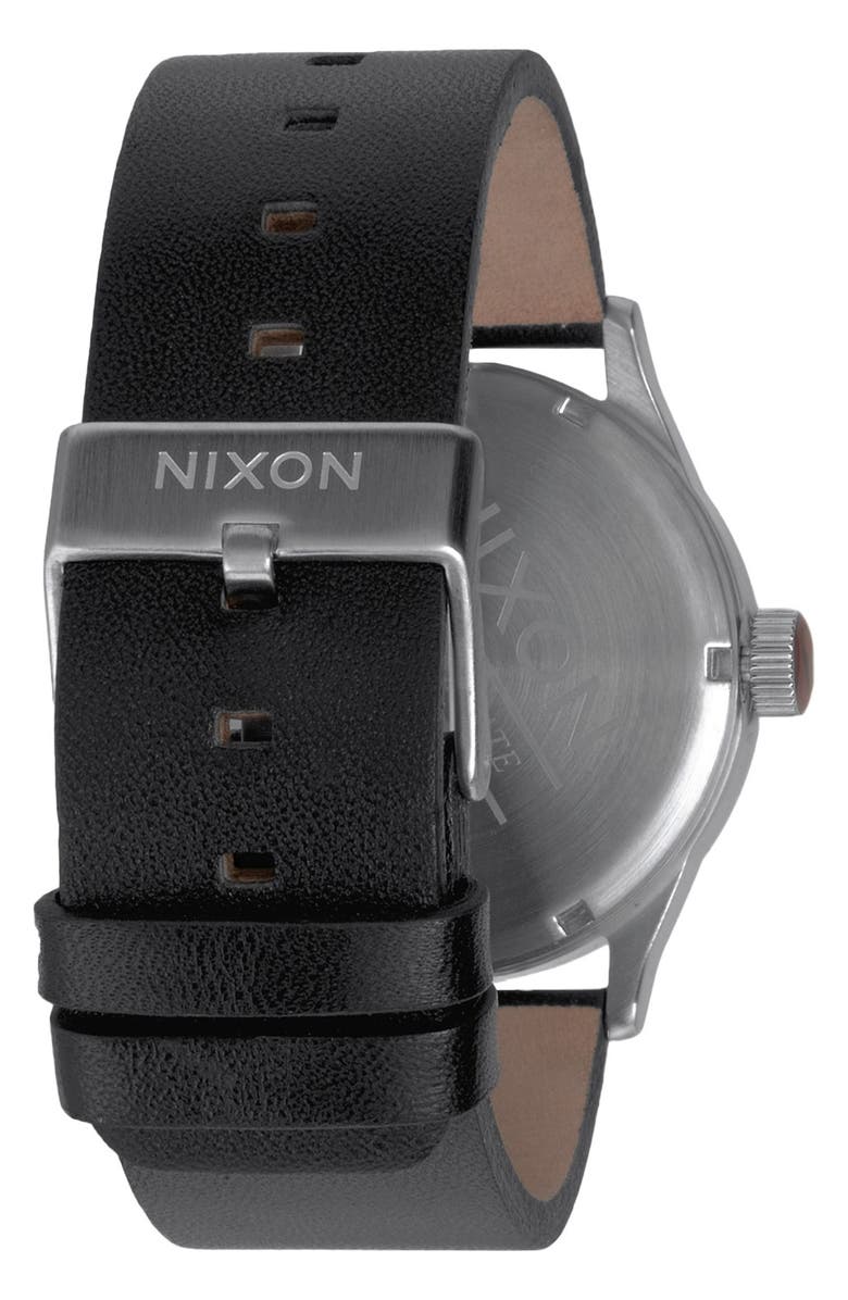 Nixon 'The Sentry' Leather Watch, 42mm, Alternate, color,