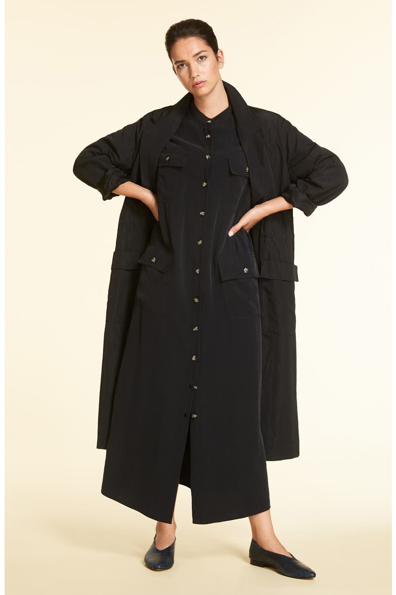 Dadaista Belted Long Shirtdress, Alternate, color, BLACK