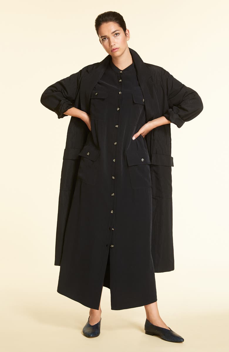 Marina Rinaldi Dadaista Belted Long Shirtdress, Alternate, color, 