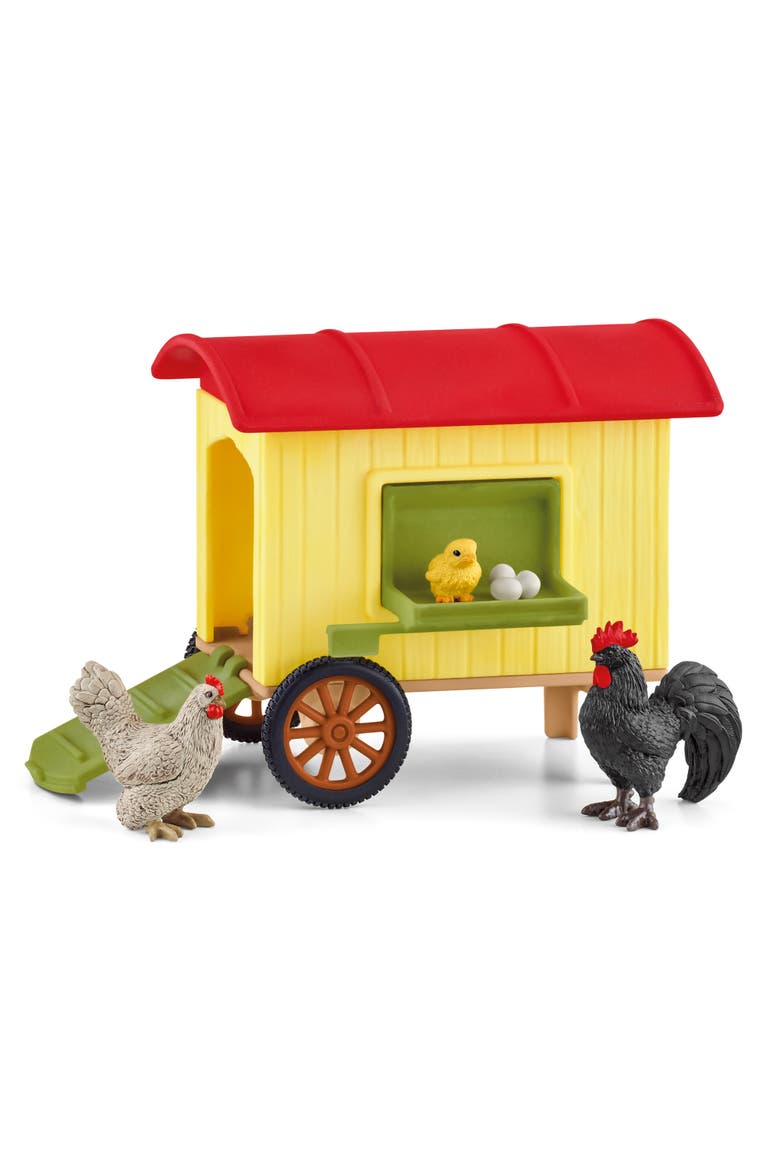 Farm World, Mobile Chicken Coop 12 Piece Playset, Main, color, Multicolored