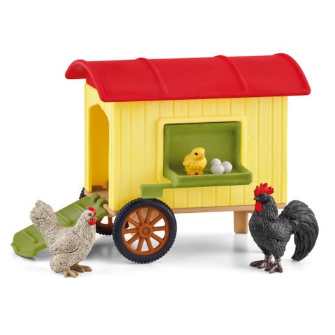 Farm World, Mobile Chicken Coop 12 Piece Playset