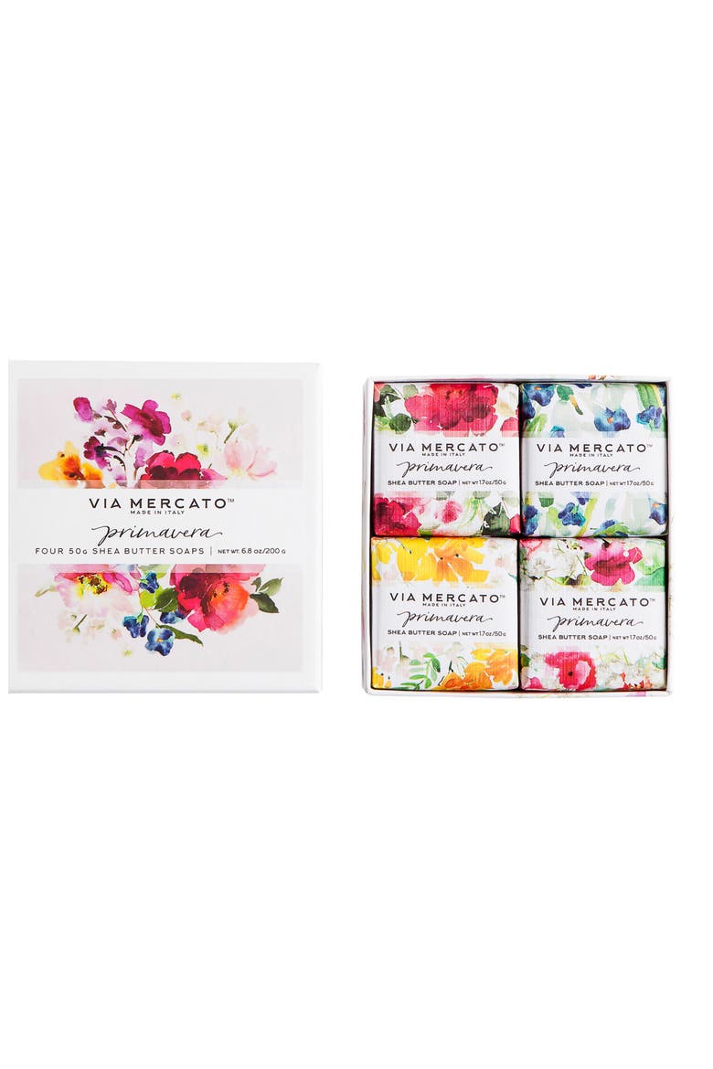 Via Mercato™ Primavera Spring Flowers 4-Piece Soap Set, Main, color, PINK