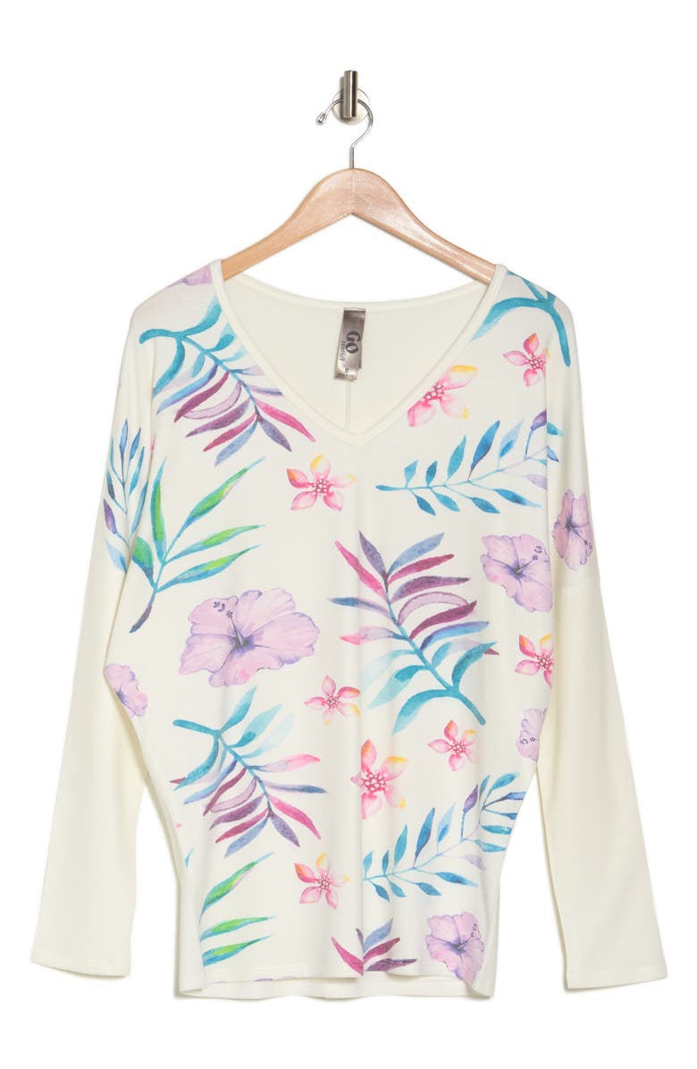 GO COUTURE V-Neck Long Sleeve Top, Alternate, color, Beetroot Purple