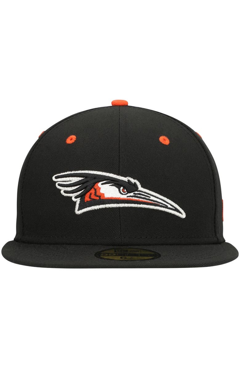 New Era Men's New Era Black Delmarva Shorebirds Authentic Collection Team Home 59FIFTY Fitted Hat, Alternate, color, Black