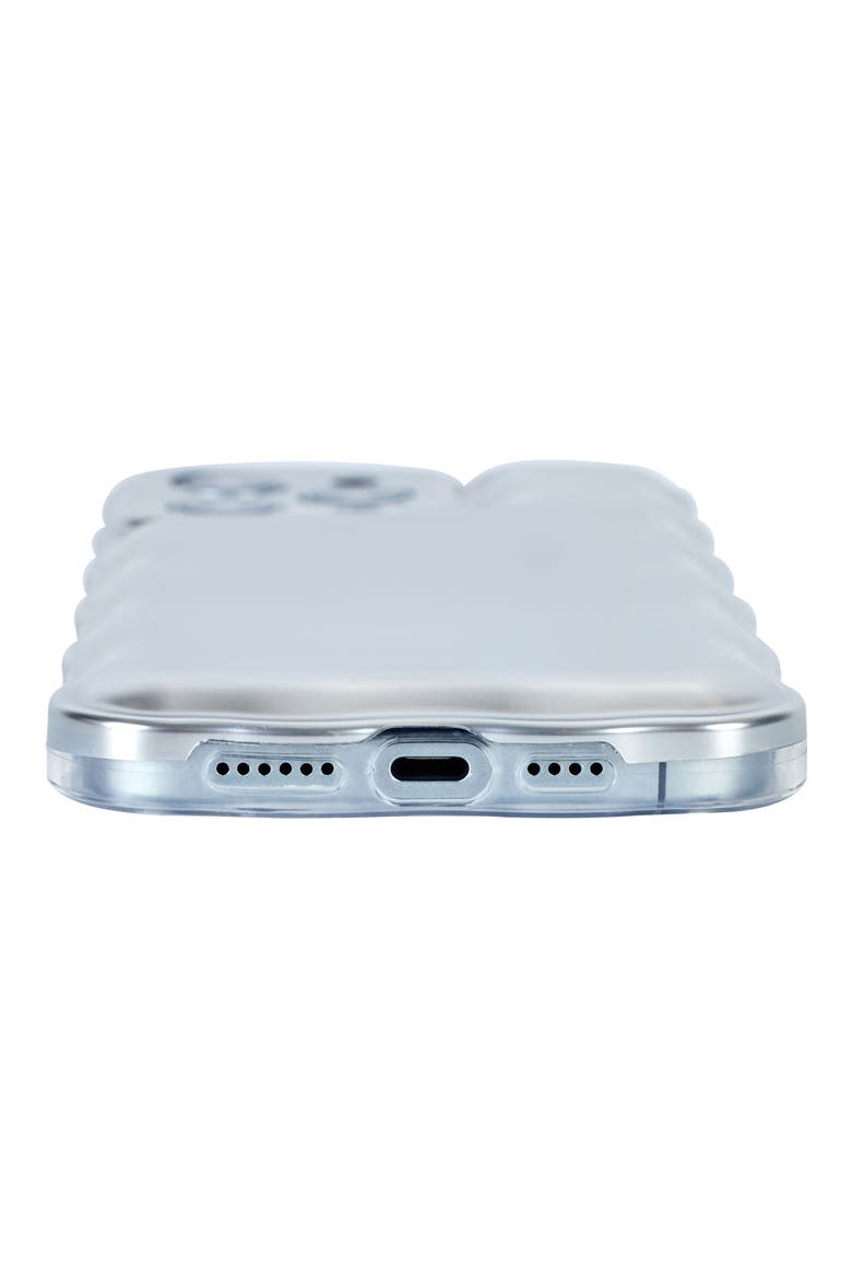 iPhone 15 Pro Metallic Wavy Cushion Phone Case, Alternate, color, SILVER