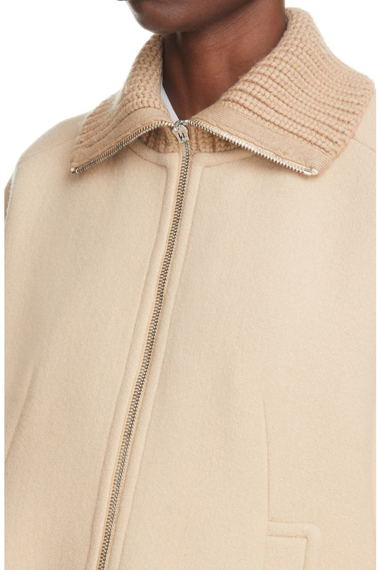 High Knit Collar Boxy Jacket, Alternate, color, NOMAD BEIGE