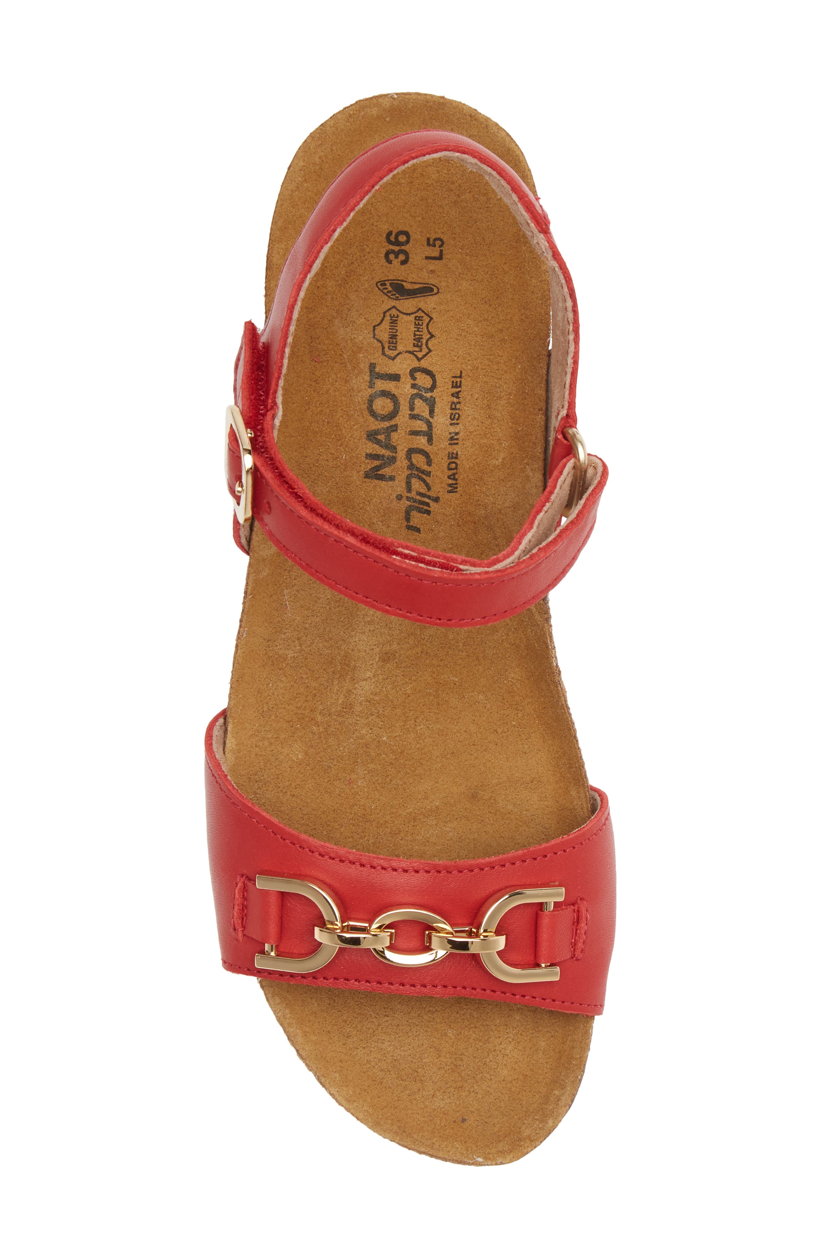 Aubrey Wedge Sandal, Alternate, color, KISS RED LEATHER