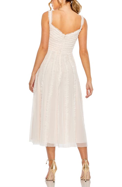Mac Duggal Sleeveless Ruffle Tiered Dress In Oyster