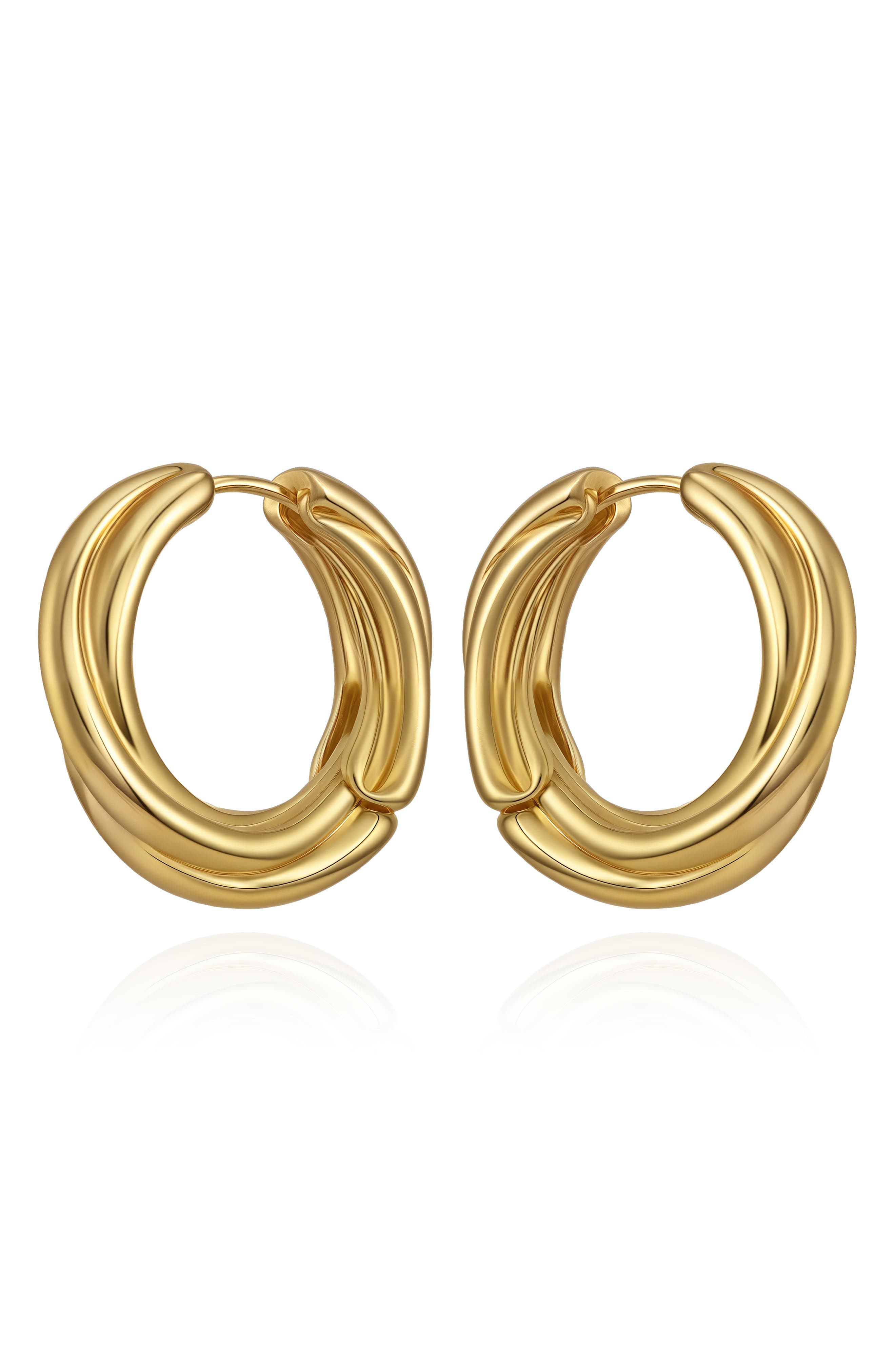 Ridged Huggie Hoop Earrings