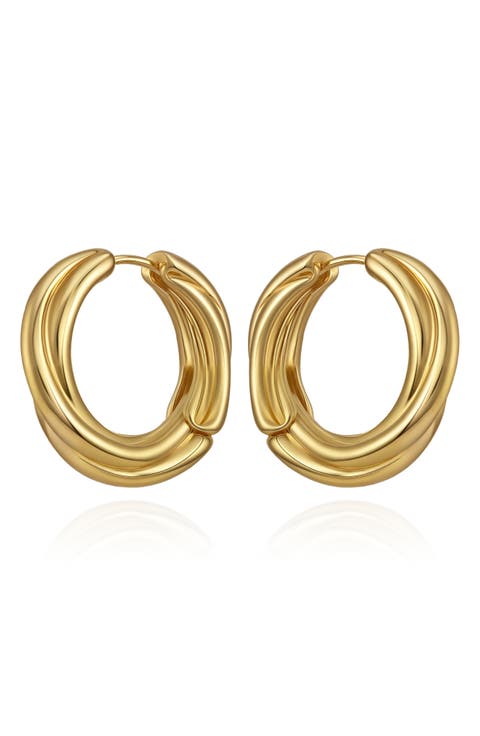 Ridged Huggie Hoop Earrings