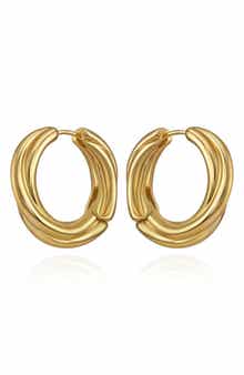 Ridged Huggie Hoop Earrings