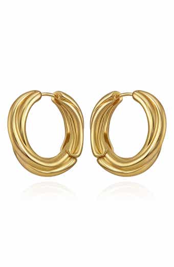 Ridged Huggie Hoop Earrings