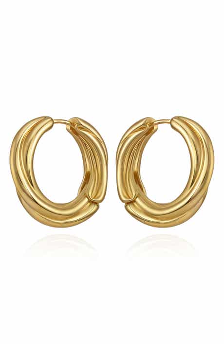 Ridged Huggie Hoop Earrings