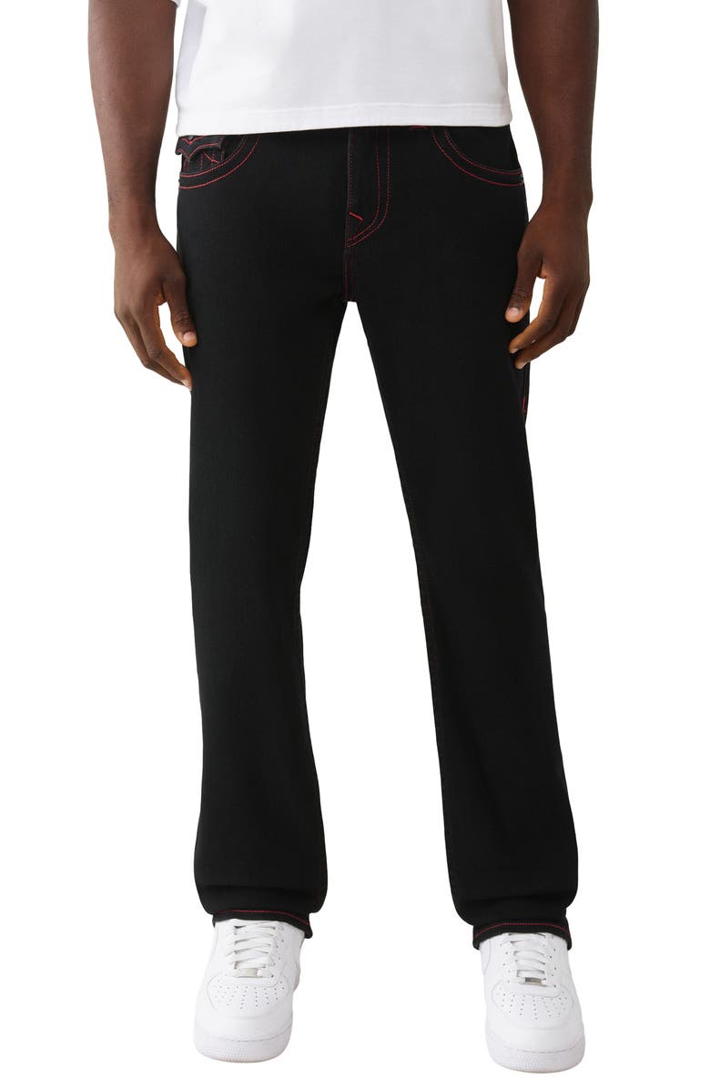 True Religion Ricky Super T Straight Leg Jeans, Main, color, Black Rinse