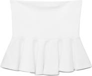 MANGO Bandeau Peplum Top