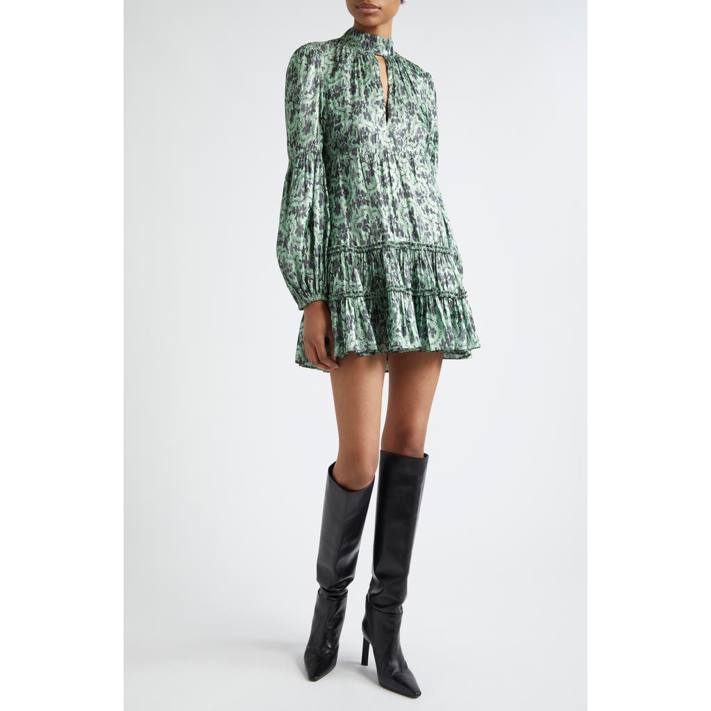 Cinq À Sept Bessie Floral Print Long Sleeve Minidress