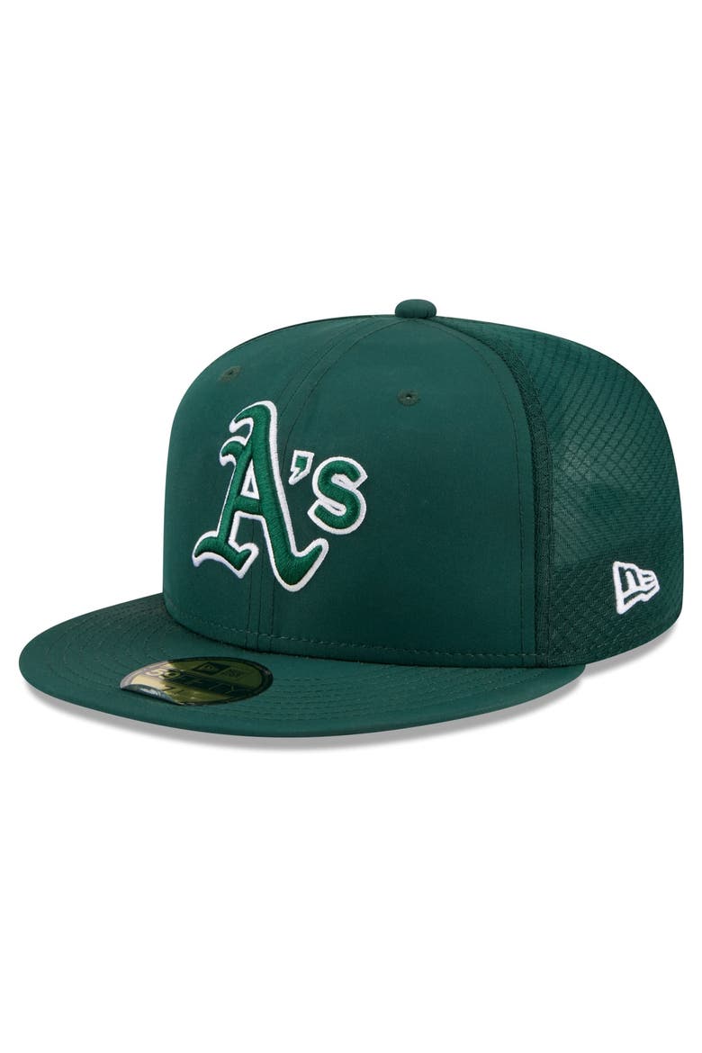 Youth New Era Green Athletics Batting Practice 59FIFTY Fitted Hat, Main, color, Green