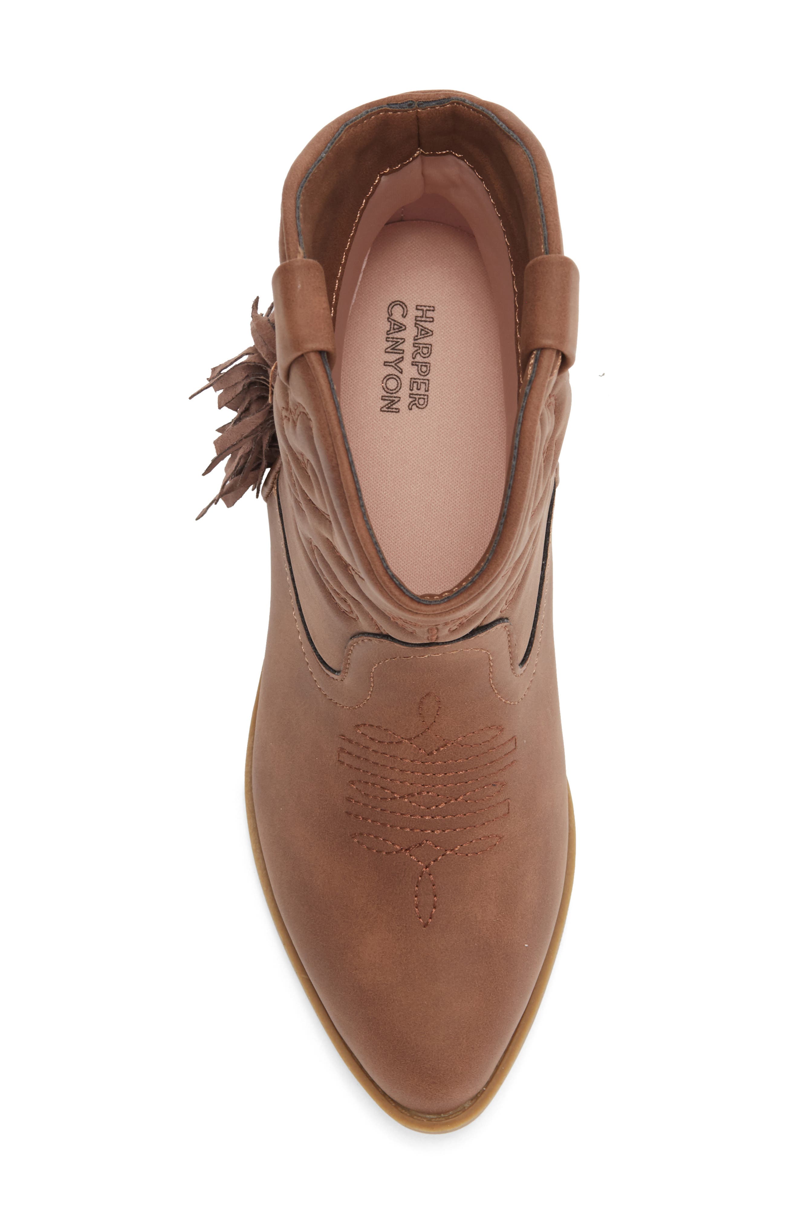 Kids' Carolynne Fringe Western Boot, Alternate, color, BROWN