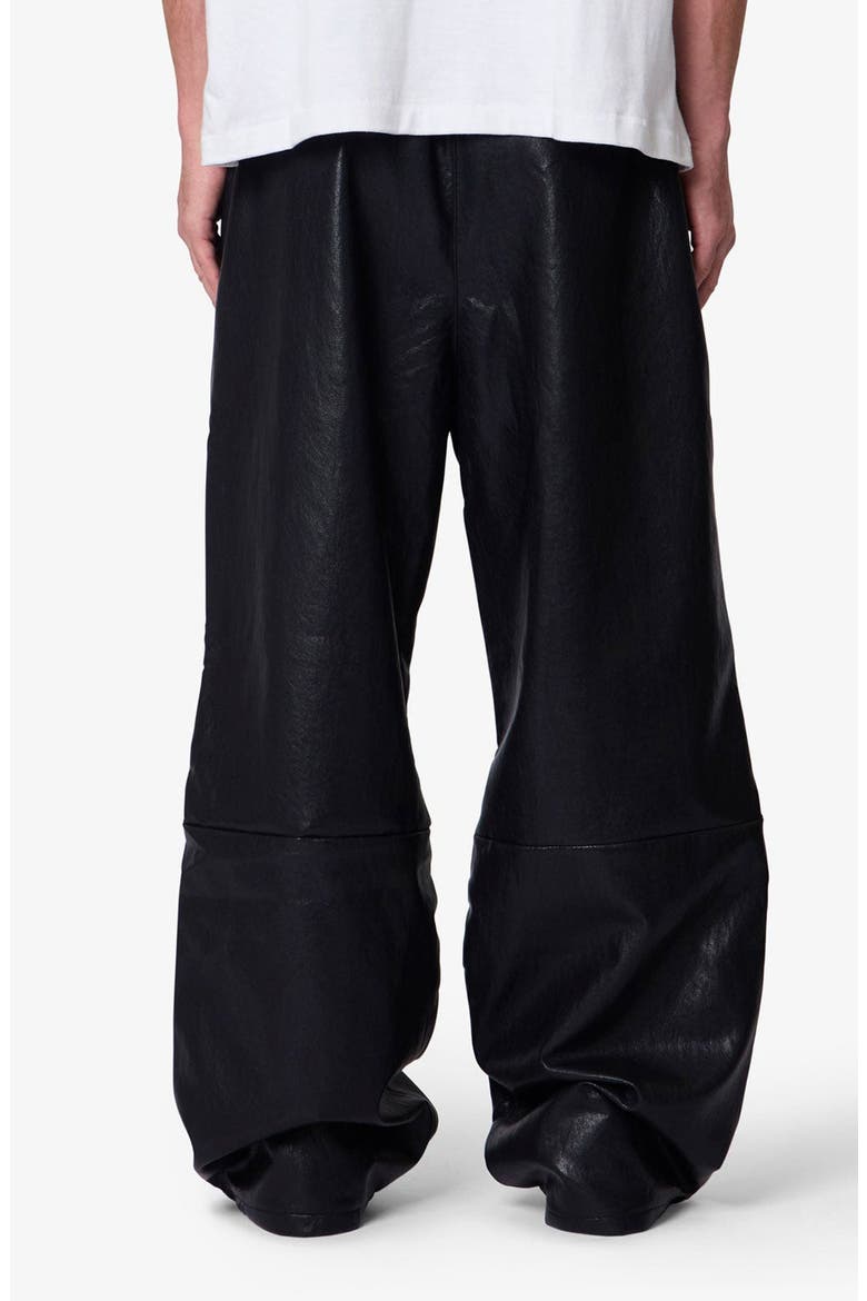 Ultra Baggy Faux Leather Sweatpants, Alternate, color, BLACK