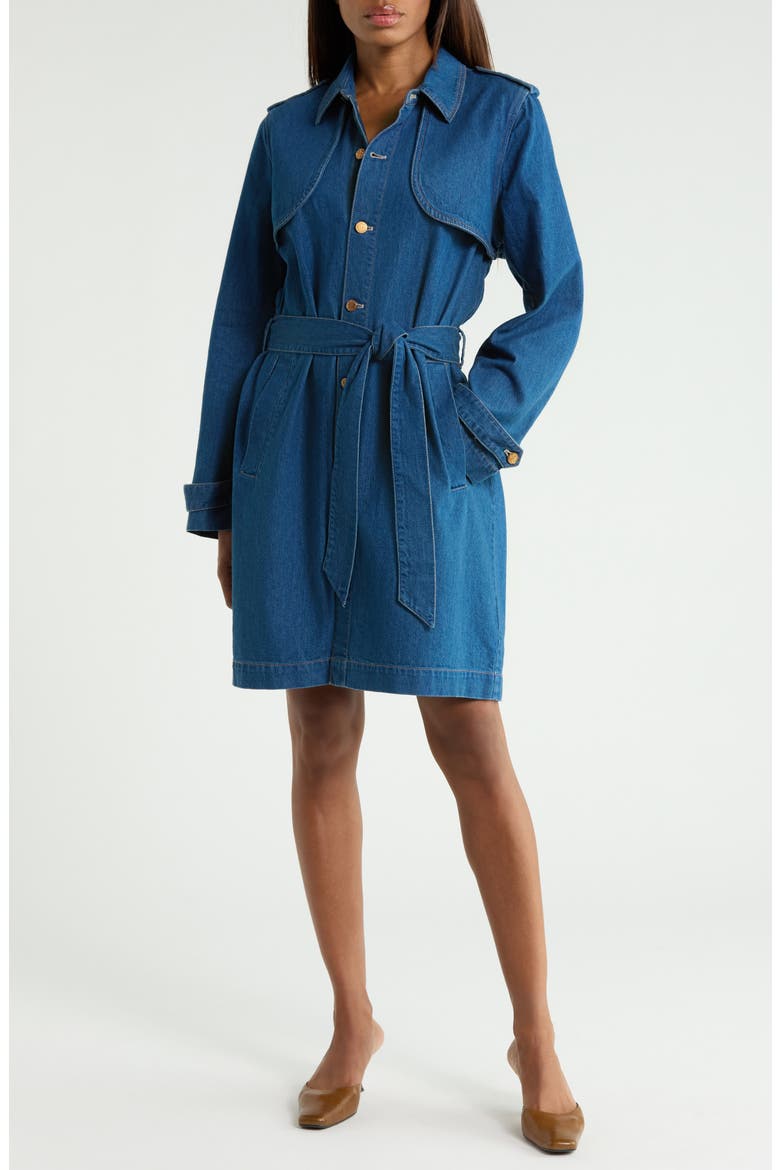 The Streaker Denim Trench Jacket, Main, color, GET RICK QUICK