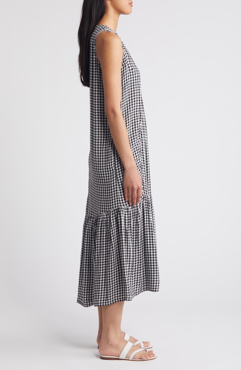 NIC+ZOE Gingham Sleeveless Dress, Alternate, color, Black Multi