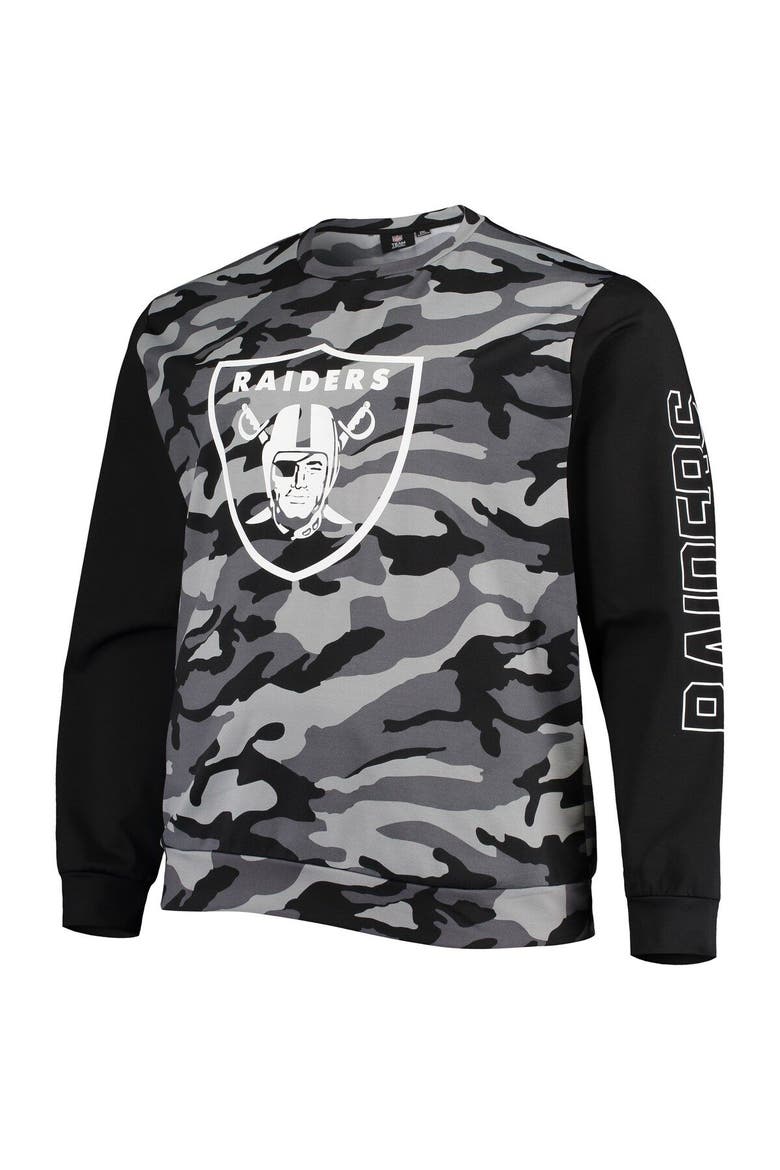 Men's FOCO Black Las Vegas Raiders Camo Long Sleeve T-Shirt, Alternate, color, Black