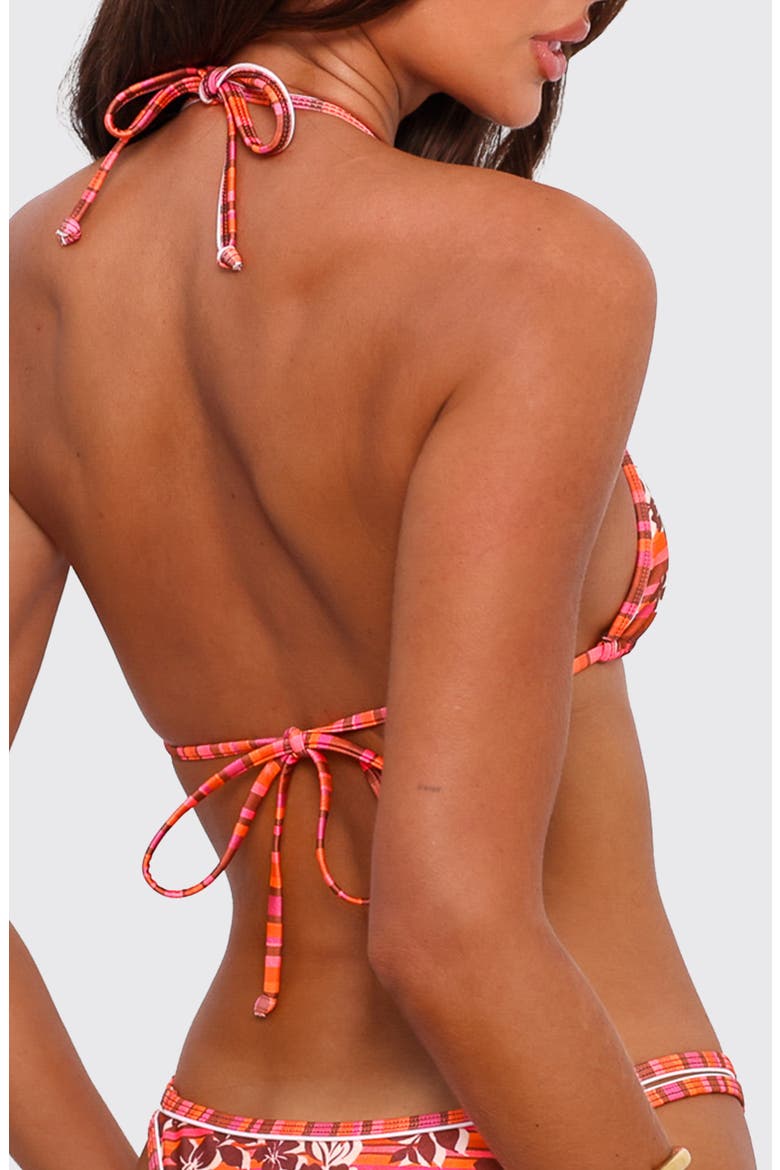 Sunkissed Stripe Double Bind Triangle Bikini Top, Alternate, color, SUNKISSED STRIPE