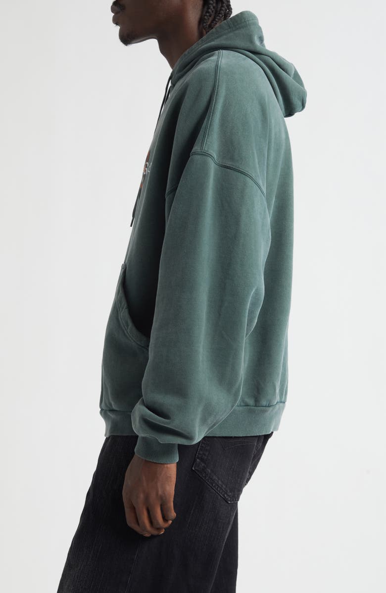 Balenciaga Large Fit BB Icon Stencil Graphic Hoodie, Alternate, color, 3004 Dark Green