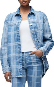 Hudson Jeans Oversize Plaid Denim Shacket