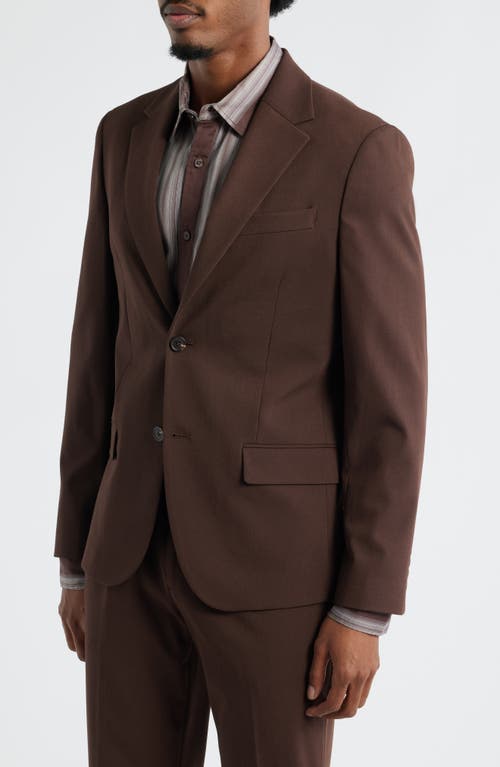 Open Edit Slim Fit Solid Stretch Suit Jacket In Brown