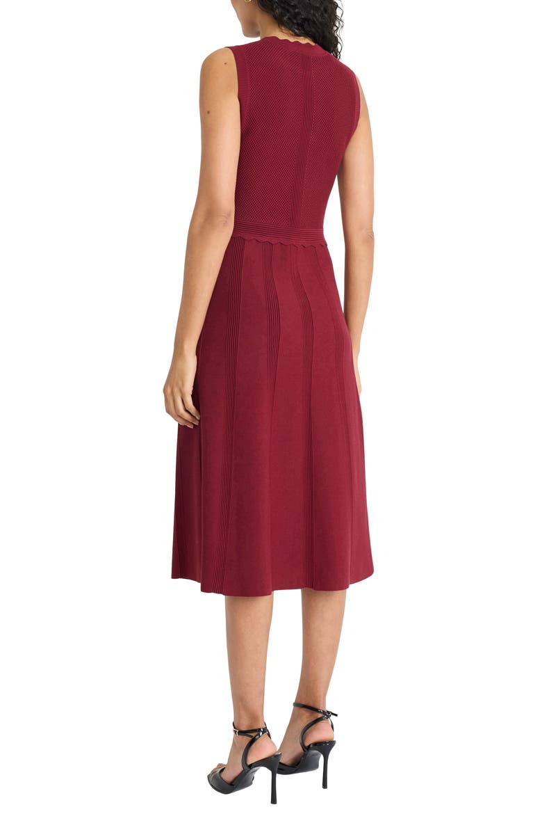 Scalloped Sleeveless Midi Sweater Dress, Alternate, color, CABERNET