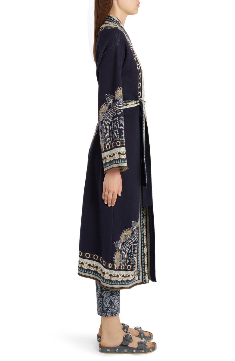 Etro Paisley Belted Sweater Coat, Alternate, color, 