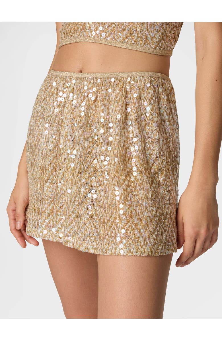 Missoni Viscose Lamé Lace-motif Shorts With Sequins, Alternate, color, Gold& White