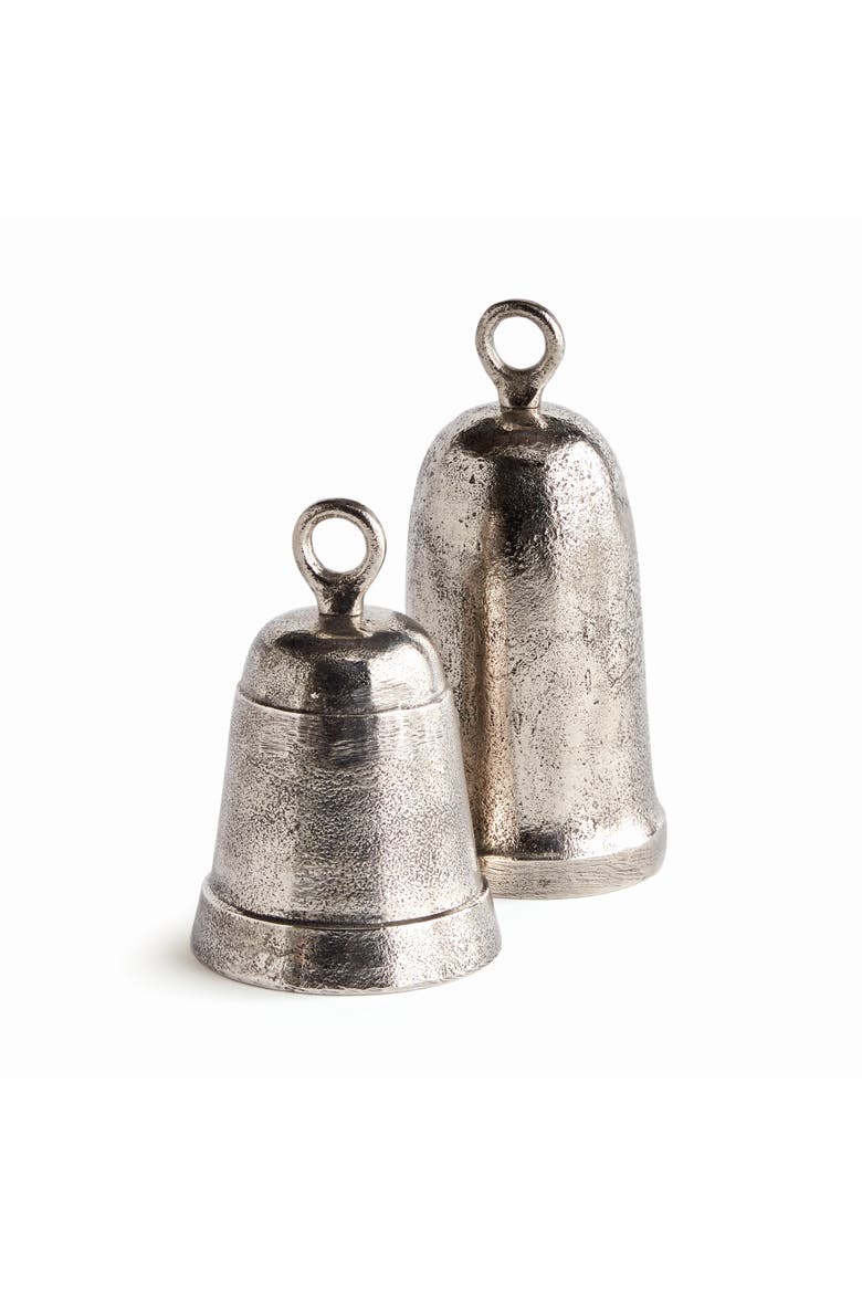 La Taverna Grande Decorative Bells Set of 2, Main, color, Silver