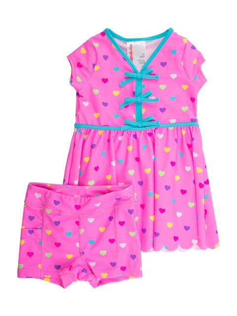 UPF50+ Active Short Sleeve Bow Dress & Bike Short Set