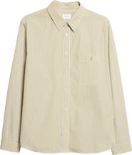 Saint Laurent Classic Stripe Cotton Poplin Button-Up Shirt