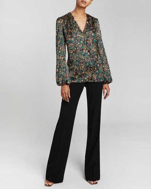 Santorelli Women's Floral Balloon-sleeve Blouse In Pine Multi